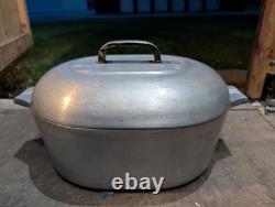 Magnalite Wagner Ware 4265 Rôtisseur Ovale Casserole Hollandaise Avec Grille Et Couvercle 8 Qt