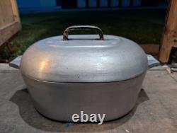 Magnalite Wagner Ware 4265 Rôtisseur Ovale Casserole Hollandaise Avec Grille Et Couvercle 8 Qt