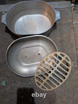 Magnalite Wagner Ware 4265 Rôtisseur Ovale Casserole Hollandaise Avec Grille Et Couvercle 8 Qt