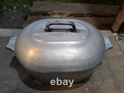 Magnalite Wagner Ware 4265 Rôtisseur Ovale Casserole Hollandaise Avec Grille Et Couvercle 8 Qt