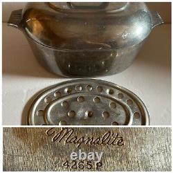 Magnalite Wagner Ware Sidney -0- 4265 P 8 QT Cocotte Rôtissoire Couvercle Trivet USA