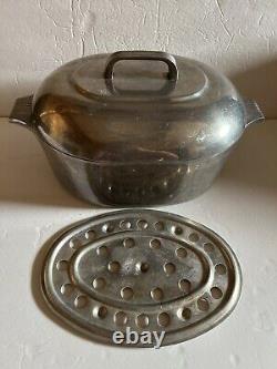 Magnalite Wagner Ware Sidney -0- 4265 P 8 QT Cocotte Rôtissoire Couvercle Trivet USA
