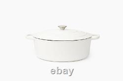 Marmite & Bouteille Cocotte en fonte émaillée avec couvercle surdimensionné 8 QT, Blanc