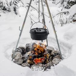 Marmite Hollandaise en fonte Petromax pour feu de camp ou cuisine maison, pré-assaisonnée, 3 pieds