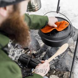 Marmite Hollandaise en fonte Petromax pour feu de camp ou cuisine maison, pré-assaisonnée, 3 pieds