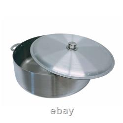 Marmite en aluminium de 31 Qt, four hollandais de cuisson avec couvercle, finition satinée