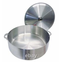 Marmite en aluminium de 31 Qt, four hollandais de cuisson avec couvercle, finition satinée