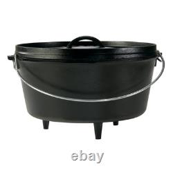 Marmite en fonte Lodge pour camping, taille 12, profonde
