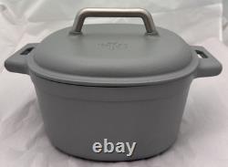 Marmite en fonte émaillée Pampered Chef de 6 qt, grise, avec couvercle, neuve