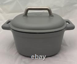 Marmite en fonte émaillée Pampered Chef de 6 qt, grise, avec couvercle, neuve