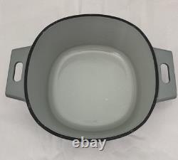 Marmite en fonte émaillée Pampered Chef de 6 qt, grise, avec couvercle, neuve