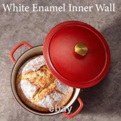 Marmite en fonte émaillée de 5 qt avec couvercle CAROTE, robuste pour pain au levain