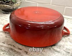 Marmite en fonte rouge Le Creuset #24 avec couvercle 4,5 litres. Fabriquée en France. EUC