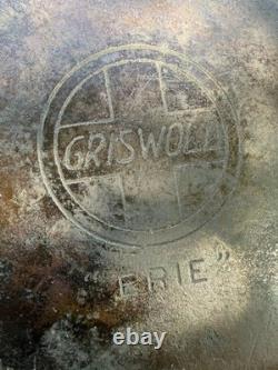 Marmite en fonte vintage Griswold Erie n° 9 2552 avec couvercle et poignée à arceau