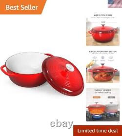 Marmite hollandaise avec couvercle, Cocotte en fonte émaillée 6 litres, Marmite en fonte