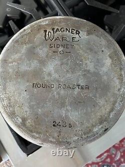 Marmite hollandaise ronde en aluminium coulé lourd VTG Wagner Ware Drip Drop #8 avec couvercle. Pas de plateau