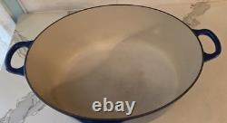Marmite ovale Le Creuset bleue n°35, excellente, 9,5 pintes avec couvercle