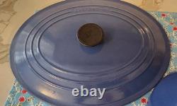 Marmite ovale Le Creuset bleue n°35, excellente, 9,5 pintes avec couvercle
