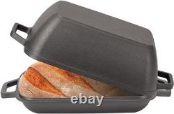 Marmite ovale en fonte pour la cuisson du pain, 12 x 8 pouces, pré-culottée pour le pain