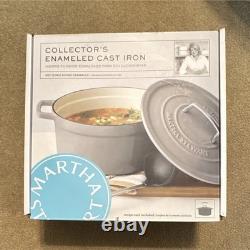 Martha Stewart Cocotte ronde en fonte émaillée de 6 qt avec couvercle, grise