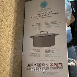 Martha Stewart Cocotte ronde en fonte émaillée de 6 qt avec couvercle, grise