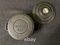 Mini cocotte en fonte vintage Crofton de 8 oz avec couvercle et poignées, set de 8