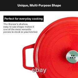 Misen Braisière en Fonte Émaillée de 5,5 QT Rouge NEUVE dans sa Boîte Style Cocotte