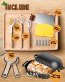 Moule à pain en fonte avec couvercle Cloche de 7,4QT pré-assaisonné