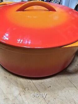 NOUVEAU! Cocotte Le Creuset Vintage Royal CHOMBARD Flamme Orange Couvercle Fabriqué en France