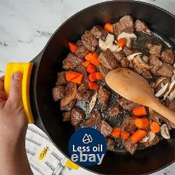 NOUVEAU ! Cocotte en fonte lisse et légère Cooklife de 5,5 quarts avec couvercle pré-assaisonné