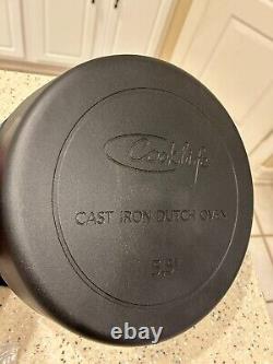 NOUVEAU ! Cocotte en fonte lisse et légère Cooklife de 5,5 quarts avec couvercle pré-assaisonné