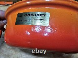 NOUVEAU! Cocotte ovale Le Creuset, couleur Flamme Orange, avec couvercle, Fabriquée en France