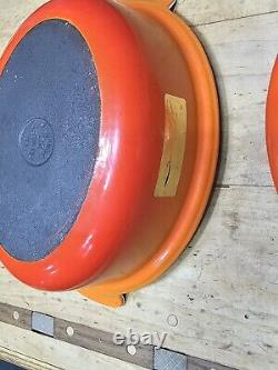 NOUVEAU! Cocotte ovale Le Creuset, vintage, orange flamme, avec couvercle, fabriquée en France