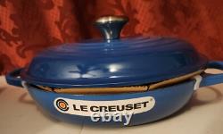 NOUVEAU Le Creuset 2,25 Qt Cocotte Ronde Bleue 10,25 Pot en Fonte Émaillée Couvercle Fra