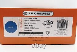 NOUVEAU Le Creuset 2 Quart Marseille Blue Signature Round Dutch Oven Pot Pan Lid Box