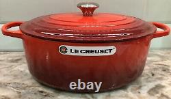 NOUVEAU Le Creuset Rouge Cerise Casserole Ovale Classique Signature Dutch Oven 8 Qt. #33