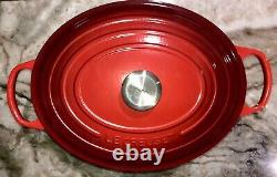 NOUVEAU Le Creuset Rouge Cerise Casserole Ovale Classique Signature Dutch Oven 8 Qt. #33