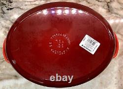 NOUVEAU Le Creuset Rouge Cerise Casserole Ovale Classique Signature Dutch Oven 8 Qt. #33