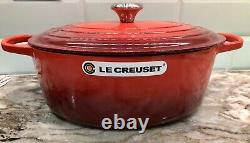 NOUVEAU Le Creuset Rouge Cerise Casserole Ovale Classique Signature Dutch Oven 8 Qt. #33