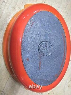 NOUVEAU ! Vintage Le Creuset #26 Cocotte en Fonte Orange FLAMME 6.5 Qt. France