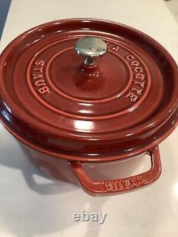 NOUVELLE Staub La Cocotte Enamelled Coated Cast Iron Dutch Oven 4 QT 9 3/8 24 Rouge