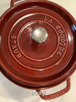 NOUVELLE Staub La Cocotte Enamelled Coated Cast Iron Dutch Oven 4 QT 9 3/8 24 Rouge