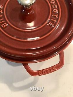 NOUVELLE Staub La Cocotte Enamelled Coated Cast Iron Dutch Oven 4 QT 9 3/8 24 Rouge