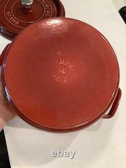 NOUVELLE Staub La Cocotte Enamelled Coated Cast Iron Dutch Oven 4 QT 9 3/8 24 Rouge