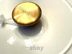 Nouveau Brandani Italie Fonte Disa Braiser 3 Qt Cocotte Pot Pan Blanc Couvercle en Or