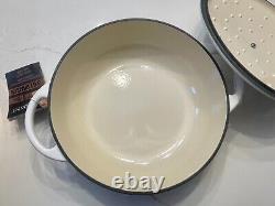 Nouveau Brandani Italie Fonte Disa Braiser 3 Qt Cocotte Pot Pan Blanc Couvercle en Or