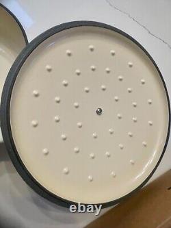 Nouveau Brandani Italie Fonte Disa Braiser 3 Qt Cocotte Pot Pan Blanc Couvercle en Or