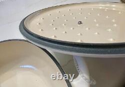 Nouveau Brandani Italie Fonte Disa Braiser 3 Qt Cocotte Pot Pan Blanc Couvercle en Or