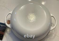 Nouveau Brandani Italie Fonte Disa Braiser 3 Qt Cocotte Pot Pan Blanc Couvercle en Or
