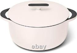 Nouveau faitout en fonte émaillée Caraway 6,5 qt avec couvercle, revêtement triple couche crème